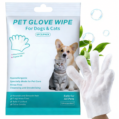 Pet No-Rinse Glove Wipes