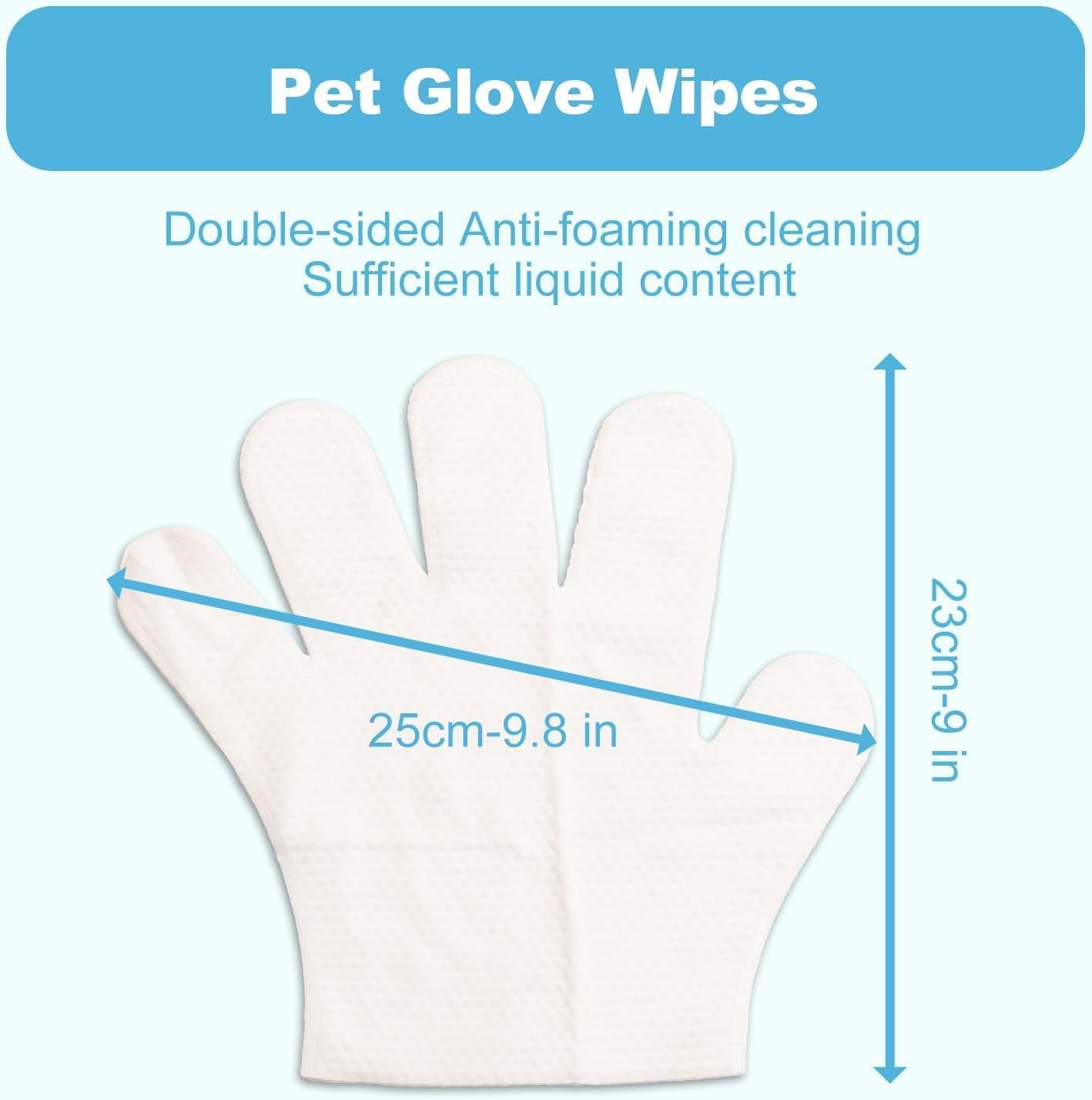 Pet No-Rinse Glove Wipes
