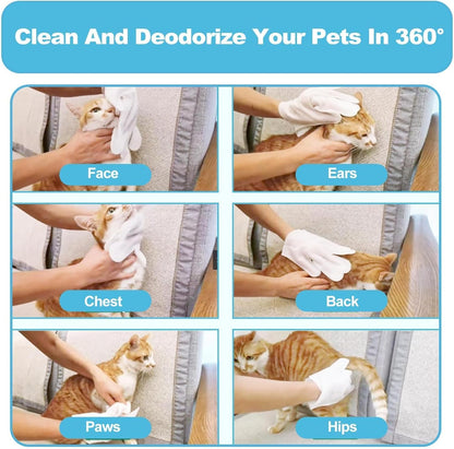 Pet No-Rinse Glove Wipes