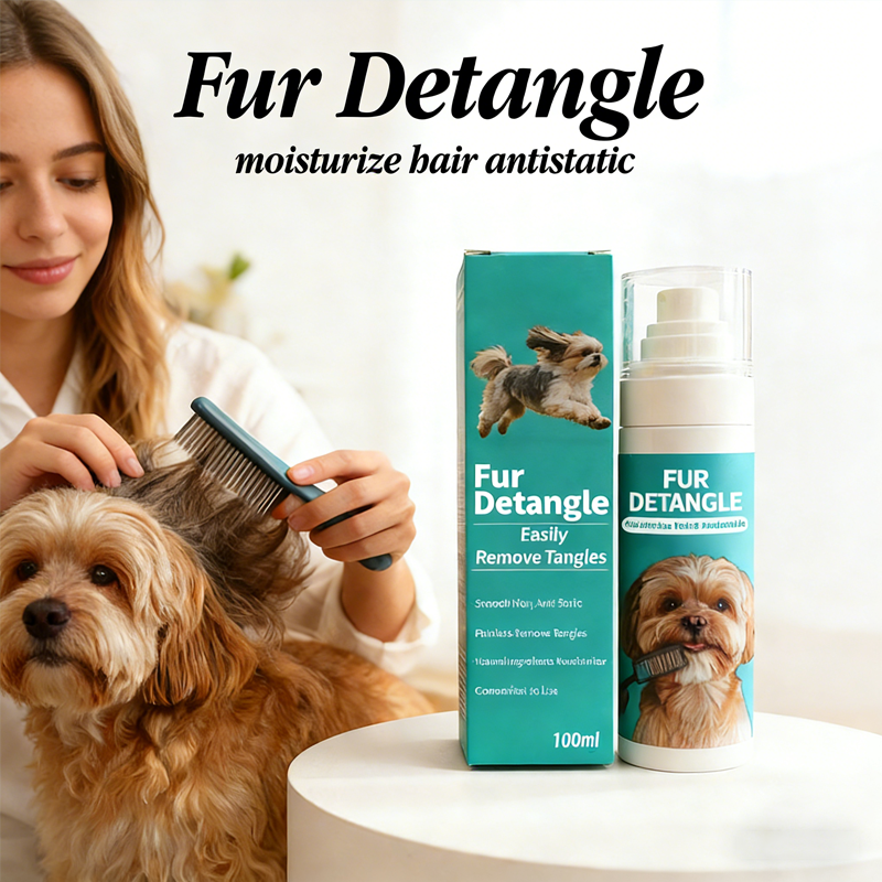 Complete Pet Grooming Set - Double-headed Electric Spray Brush, Spray, Wipes & Glove