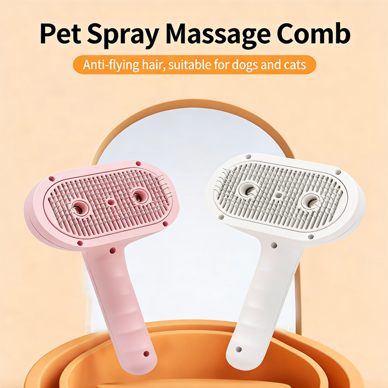 Complete Pet Grooming Set - Double-headed Electric Spray Brush, Spray, Wipes & Glove