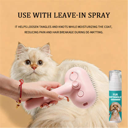 Complete Pet Grooming Set - Double-headed Electric Spray Brush, Spray, Wipes & Glove