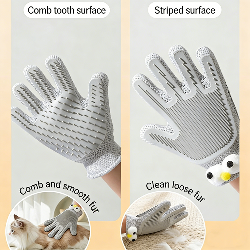 Quick Pet Bath Set - No-Rinse Foam + Bath & Grooming Gloves