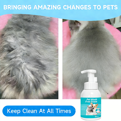 Quick Pet Bath Set - No-Rinse Foam + Bath & Grooming Gloves