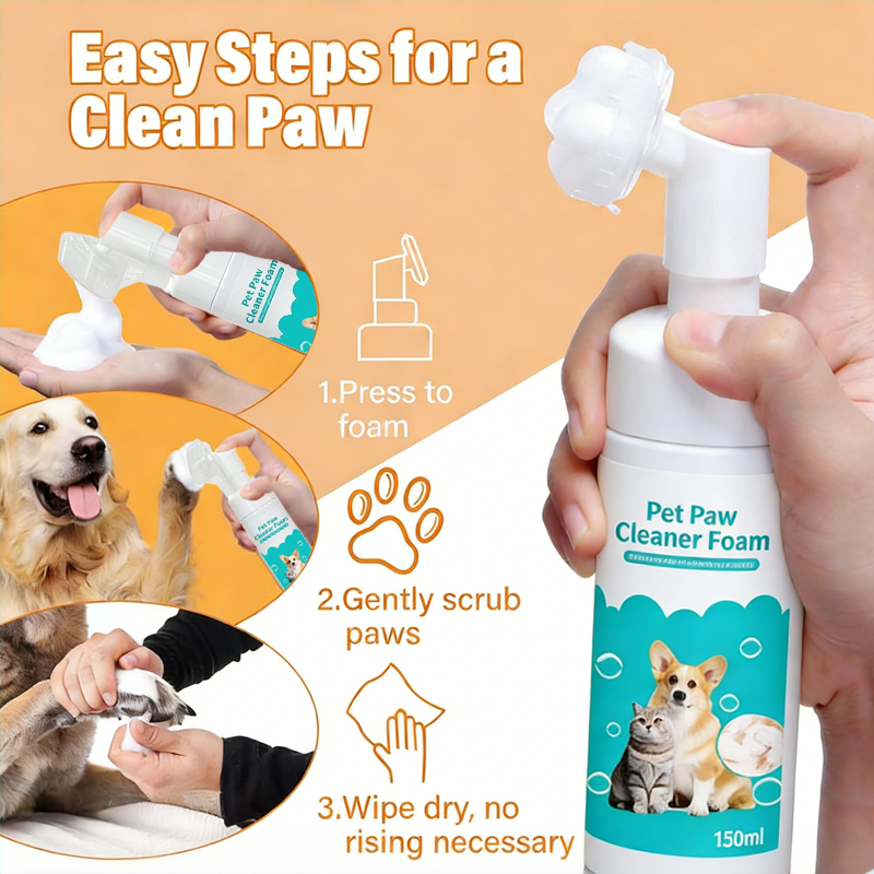 Complete Pet Cleaning Kit - Paw Foam, Deodorizer Spray, Ear & Eye Cleaning Set